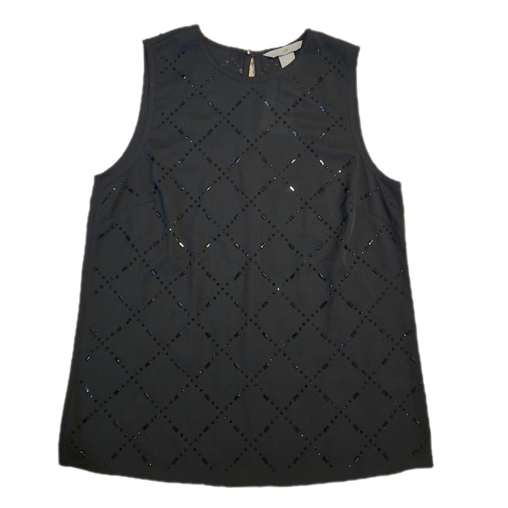 H&M Black Sleeveless Blouse with Cutout Design